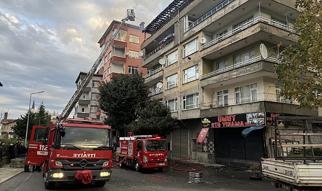 Rize'de Binanın Çatısında Çıkan Yangın Maddi Hasara Neden Oldu