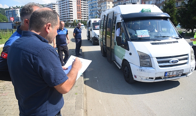 Giresun'da Dolmuşlara Klima Denetimi Yapıldı