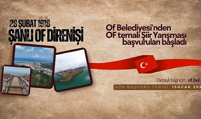 Of Belediyesi Tarafından "Of" Konulu Şiir Yarışması Düzenlenecek