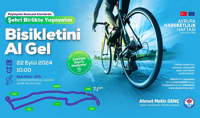 Trabzon Büyükşehir Belediyesi'nden Hareket Çağrısı "Bisikletini Al Gel"